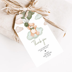 Para Regalos Etiquetas Baby Shower Favorito Green Baby Bear Bal