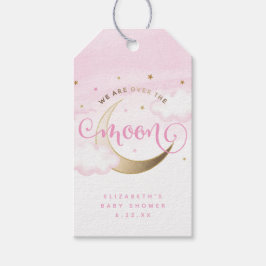 Para Regalos Etiquetas Baby Shower Pink Over the Moon