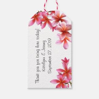 Para Regalos Etiquetas Bodas de Plumeria Tropical Rosa