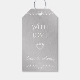 Para Regalos Etiquetas Bodas personalizadas de color blanco y p