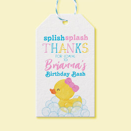 Para Regalos Etiquetas chica Watercolor Rubber Duck Birthday Fa