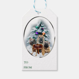 Para Regalos Etiquetas chinas de regalo de Navidad Shar-Pei