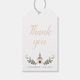Para Regalos Etiquetas de agradecimiento Chapel and Flowers Sof