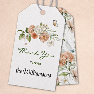 Para Regalos Etiquetas de agradecimiento de arte floral de vida