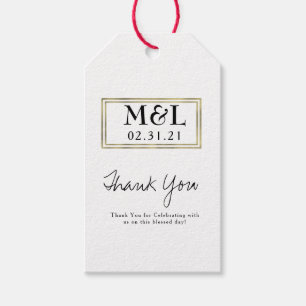 Para Regalos Etiquetas de agradecimiento de boda sencillas de f