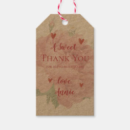 Para Regalos Etiquetas de agradecimiento Floral Pretty Blush ro