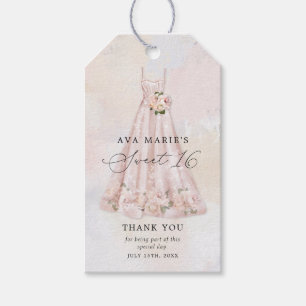 Para Regalos Etiquetas de agradecimiento Pink Blush Floral Swee