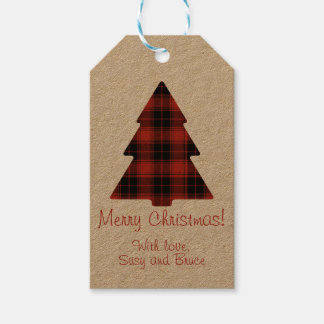 Para Regalos Etiquetas de árbol de navidad de búfalo personaliz