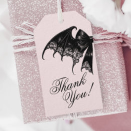 Para Regalos Etiquetas de Baby Shower góticas negras