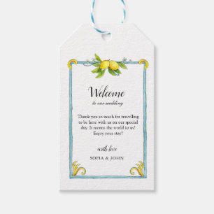 Para Regalos Etiquetas de bienvenida del Boda de Lemons de colo