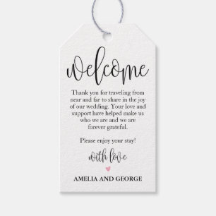 Para Regalos Etiquetas de bolsitas de bienvenida Boda caligraf