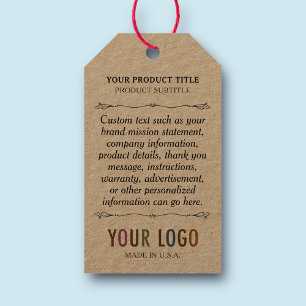 Para Regalos Etiquetas de colga de Kraft Personalizado con cade