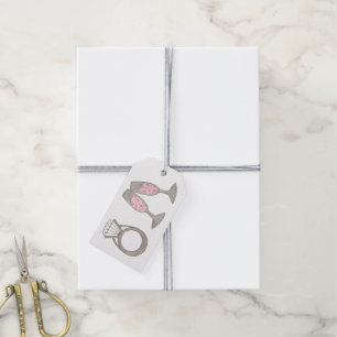 Para Regalos Etiquetas de ducha de la caseta de la boda del ani