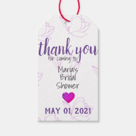 Para Regalos Etiquetas de ducha marrón de Personalizable púrpur