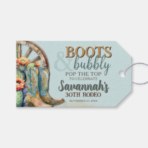 Para Regalos Etiquetas de Favor con Tema Burbujeante de Botas d