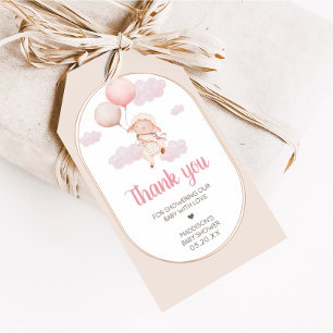 Para Regalos Etiquetas de Favor de Baby Shower Corderito Rosa
