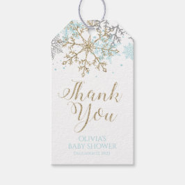 Para Regalos Etiquetas de Favor de Baby Shower de Copo de Nieve