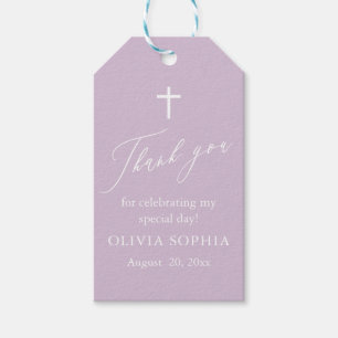 Para Regalos Etiquetas de Favor de Bautizo de Niña de Cruz Blan