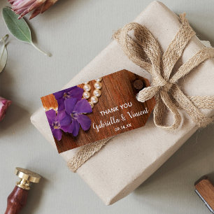 Para Regalos Etiquetas de Favor de Boda de Madera Purple Periwi