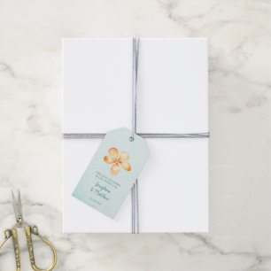Para Regalos Etiquetas de Favor de Boda de Plumeria de Isla