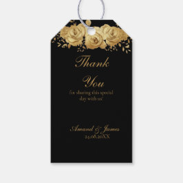 Para Regalos Etiquetas de Favor de Boda Floral Rosa Oro Negro G