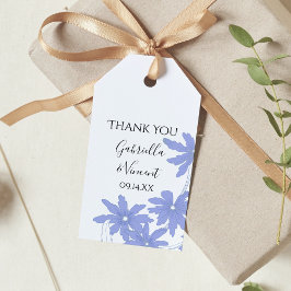 Para Regalos Etiquetas de Favor de Boda Periwinkle Blue Daisies