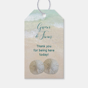 Para Regalos Etiquetas de Favor de Bodas en la Playa con Dos Dó