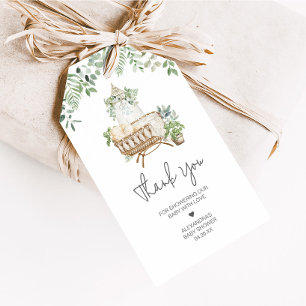 Para Regalos Etiquetas de Favor de Boho Baby Crib Baby Shower