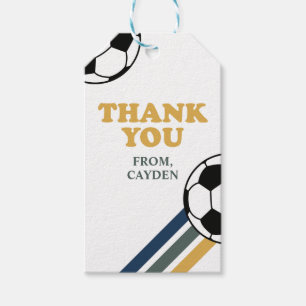 Para Regalos Etiquetas de favor de cumpleaños de Retro Soccer