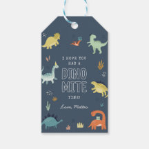 Etiquetas de Favor de Fiesta de Cumpleaños de Dino