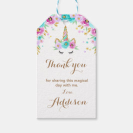 Para Regalos Etiquetas de favor de unicornio floral