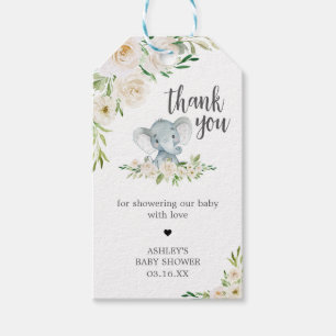 Para Regalos Etiquetas de Favor del Elefante Blanco Floral de V