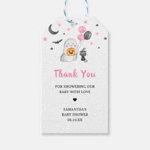 Para Regalos Etiquetas de Favor Pequeño Fantasma Rosa Halloween