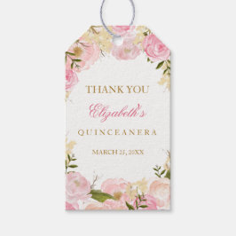Para Regalos Etiquetas de favoritas elegantes rosa de Quinceane