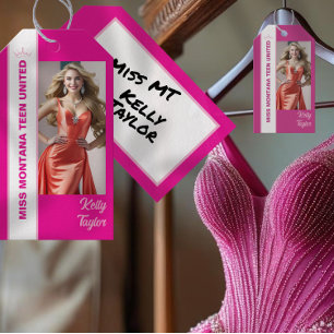 Para Regalos Etiquetas de fotos de Personalizado pop color rosa
