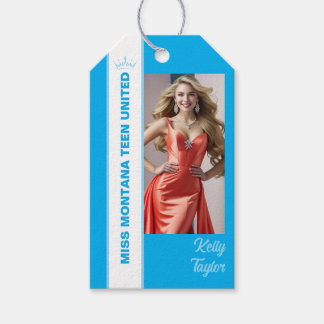 Para Regalos Etiquetas de Fotos Personalizadas Blue Color Pop