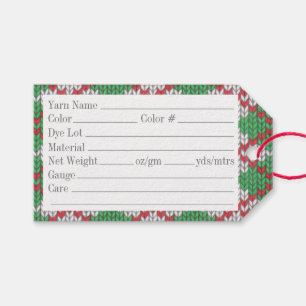 Para Regalos ETIQUETAS DE HILO XMAS ARGYLE TEJIDO 3.5" x 2"