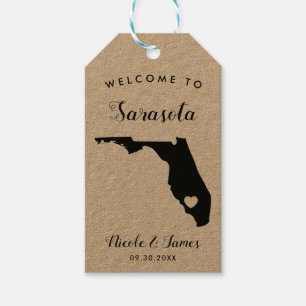 Para Regalos Etiquetas de la bolsa de bienvenida del Boda de Fl