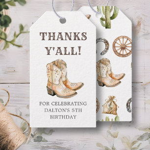 Para Regalos Etiquetas de la fiesta de cumpleaños de Cowboy