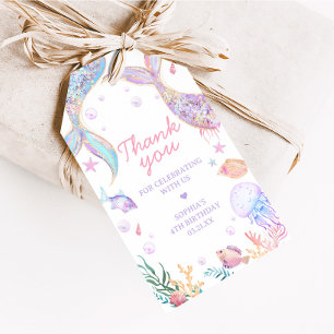 Para Regalos Etiquetas de la fiesta de cumpleaños de la Sirena 