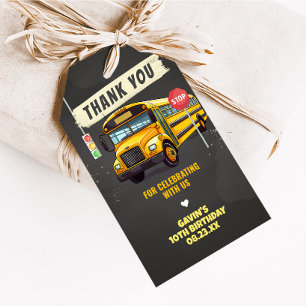 Para Regalos Etiquetas de la fiesta de cumpleaños del autobús e