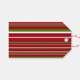 Para Regalos Etiquetas de Navidad con franja verde, rojo oscuro