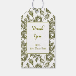 Para Regalos Etiquetas de patrón Rosa personalizado blanco y fa