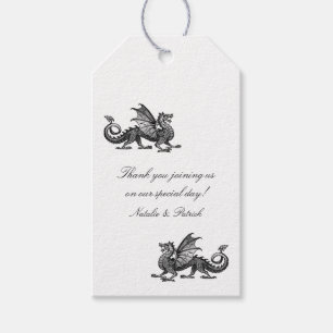 Para Regalos Etiquetas de plata del regalo de boda del dragón