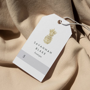 Para Regalos Etiquetas de precio de la piña de oro Faux