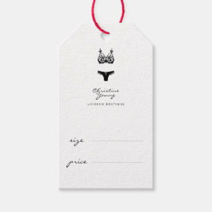 Para Regalos Etiquetas de precios de la elegante lencería blanc
