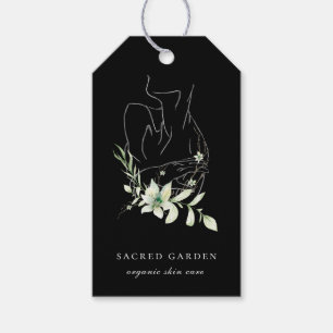 Para Regalos Etiquetas de precios negras con flor floral Bella 