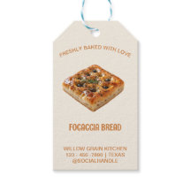 Etiquetas de producto de pan focaccia rústico