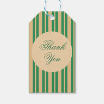 Etiquetas de regalo atemporales de rayas verdes y 