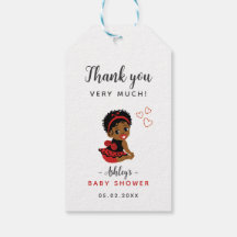 Etiquetas de regalo Baby Shower Favor Black Ladybu